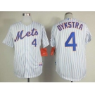 mlb jerseys new york mets #4 dykstra white(blue strip)