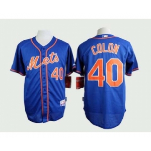mlb jerseys new york mets #40 colon blue[number orange]