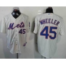 mlb jerseys new york mets #45 Wheeler cream(blue stripe)