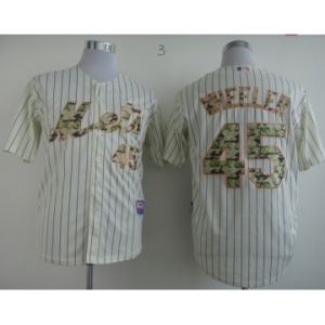 mlb jerseys new york mets #45 Wheeler cream(blue stripe)[number camo]