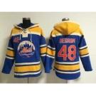 mlb jerseys new york mets #48 degrom blue[pullover hooded sweatshirt]