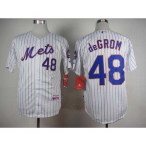mlb jerseys new york mets #48 degrom white(blue strip)