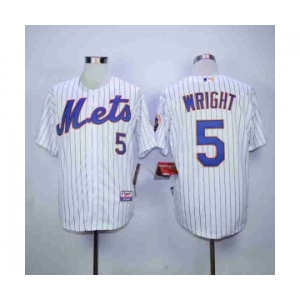 mlb jerseys new york mets #5 wricht white(blue strip)