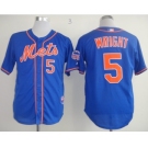 mlb jerseys new york mets #5 wright blue[2013 mlb all star patch]