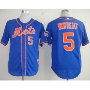 mlb jerseys new york mets #5 wright blue[2013 mlb all star patch]