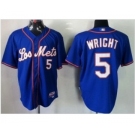 mlb jerseys new york mets #5 wright blue(number white)