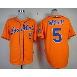 mlb jerseys new york mets #5 wright orange[2013 mlb all star patch]