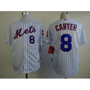 mlb jerseys new york mets #8 carter white(blue strip)