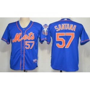 mlb new york mets #57 johan santana blue[number orange]