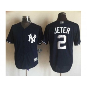 MLB Yankees #2 Derek Jeter Navy Blue New Cool Base Stitched jerseys