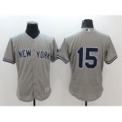 Men New York Yankees #15 Thurman Munson Majestic Grey Flexbase Authentic Collection Player Jersey