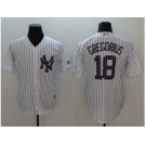 Men New York Yankees #18 Didi Gregorius White Strip New Cool Base 2018 Stars & Stripes Stitched MLB Jersey