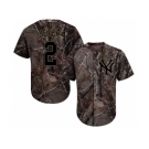 Men New York Yankees #2 Derek Jeter Camo Realtree Collection Cool Base Stitched MLB Jersey