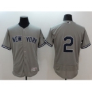 Men New York Yankees #2 Derek Jeter Majestic grey Flexbase Authentic Collection Player Jersey