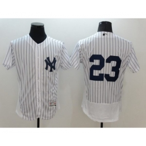 Men New York Yankees #23 Don Mattingly Majestic White stripe Flexbase Authentic Collection Player Jersey