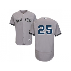 Men New York Yankees #25 Gleyber Torres Grey Flexbase Authentic Collection Stitched MLB Jersey