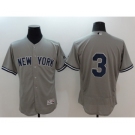 Men New York Yankees #3 Babe Ruth Majestic grey Flexbase Authentic Collection Player Jersey