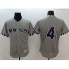 Men New York Yankees #4 Lou Gehrig Majestic grey Flexbase Authentic Collection Player Jersey