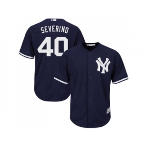 Men New York Yankees #40 Luis Severino Navy Blue New Cool Base Stitched MLB Jersey