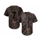 Men New York Yankees #7 Mickey Mantle Camo Realtree Collection Cool Base Stitched MLB Jersey