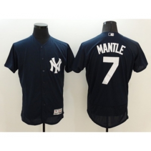 Men New York Yankees #7 Mickey Mantle Majestic Navy Blue Flexbase Authentic Collection Player Jersey