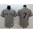 Men New York Yankees #7 Mickey Mantle Majestic grey Flexbase Authentic Collection Player Jersey