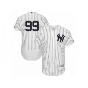 Men New York Yankees #99 Aaron Judge White Authentic Collection Flex Base Jersey