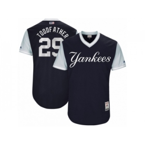 Men's 2017 Little League World Series Yankees #29 Todd Frazier Toddfather Navy Jersey