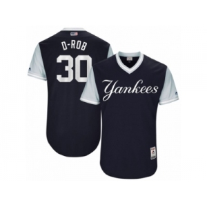 Men's 2017 Little League World Series Yankees #30 David Robertson D-Rob Navy Jersey