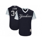 Men's 2017 Little League World Series Yankees #34 Jaime Garcia J Gar Navy Jersey