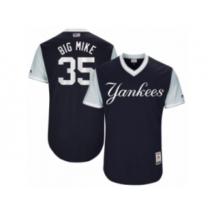 Men's 2017 Little League World Series Yankees #35 Michael Pineda Big Mike Navy Jersey