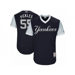 Men's 2017 Little League World Series Yankees #55 Sonny Gray Pickles Navy Jersey