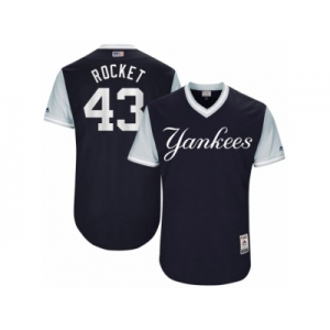 Men's 2017 Little League World Series Yankees Adam Warren Rocket Navy Jersey