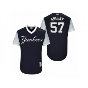 Men's 2017 Little League World Series Yankees Chad Green Greeny Navy Jersey