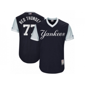 Men's 2017 Little League World Series Yankees Clint Frazier Red Thunder Navy Jersey