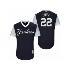 Men's 2017 Little League World Series Yankees Jacoby Ellsbury Chief Navy Jersey