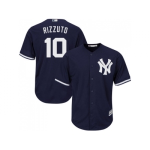 Men's Majestic New York Yankees #10 Phil Rizzuto Authentic Navy Blue Alternate MLB Jersey