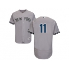 Men's Majestic New York Yankees #11 Brett Gardner Grey Flexbase Authentic Collection MLB Jersey