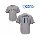 Men's Majestic New York Yankees #11 Brett Gardner Replica Grey Road MLB Jersey