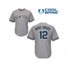 Men's Majestic New York Yankees #12 Wade Boggs Replica Grey Road MLB Jersey