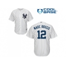 Men's Majestic New York Yankees #12 Wade Boggs Replica White Home MLB Jersey