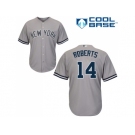 Men's Majestic New York Yankees #14 Brian Roberts Replica Grey Road MLB Jersey