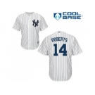 Men's Majestic New York Yankees #14 Brian Roberts Replica White Home MLB Jersey