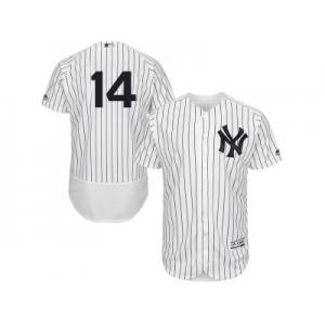 Men's Majestic New York Yankees #14 Brian Roberts White Navy Flexbase Authentic Collection MLB Jersey