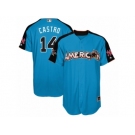 Men's Majestic New York Yankees #14 Starlin Castro Authentic Blue American League 2017 MLB All-Star MLB Jersey