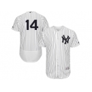 Men's Majestic New York Yankees #14 Starlin Castro White Navy Flexbase Authentic Collection MLB Jersey