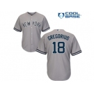 Men's Majestic New York Yankees #18 Didi Gregorius Replica Grey Road MLB Jersey