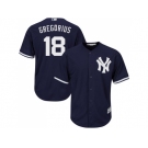 Men's Majestic New York Yankees #18 Didi Gregorius Replica Navy Blue Alternate MLB Jersey