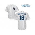 Men's Majestic New York Yankees #18 Didi Gregorius Replica White Home MLB Jersey