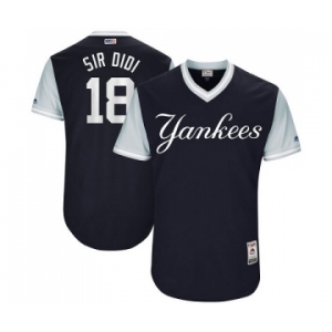 Men's Majestic New York Yankees #18 Didi Gregorius  Sir Didi  Authentic Navy Blue 2017 Players Weekend MLB Jersey